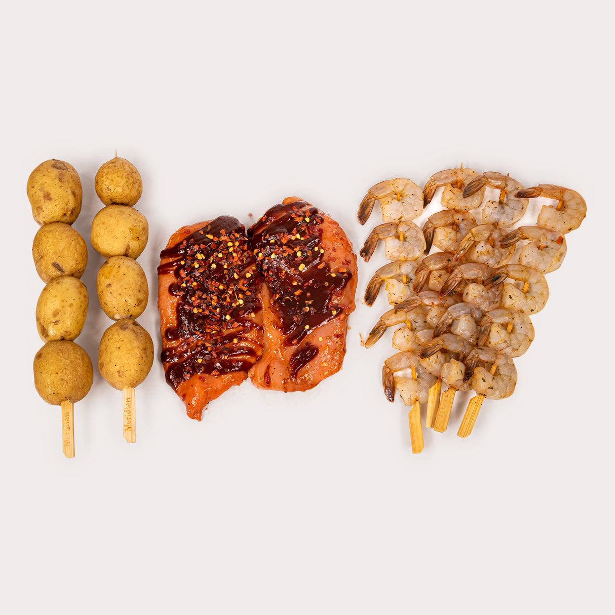 Chicken & Prawns with Potato Skewers Combo