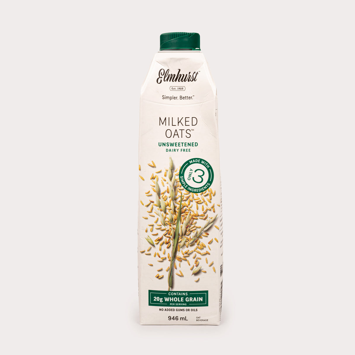 Vegan Dairy Free Plant Milk, Unsweetened Oat