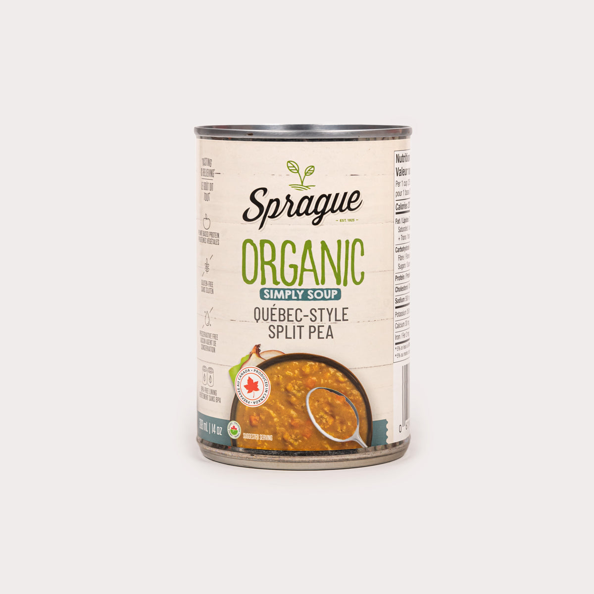 Sprague Organic Soup, Canadian Style Split Pea