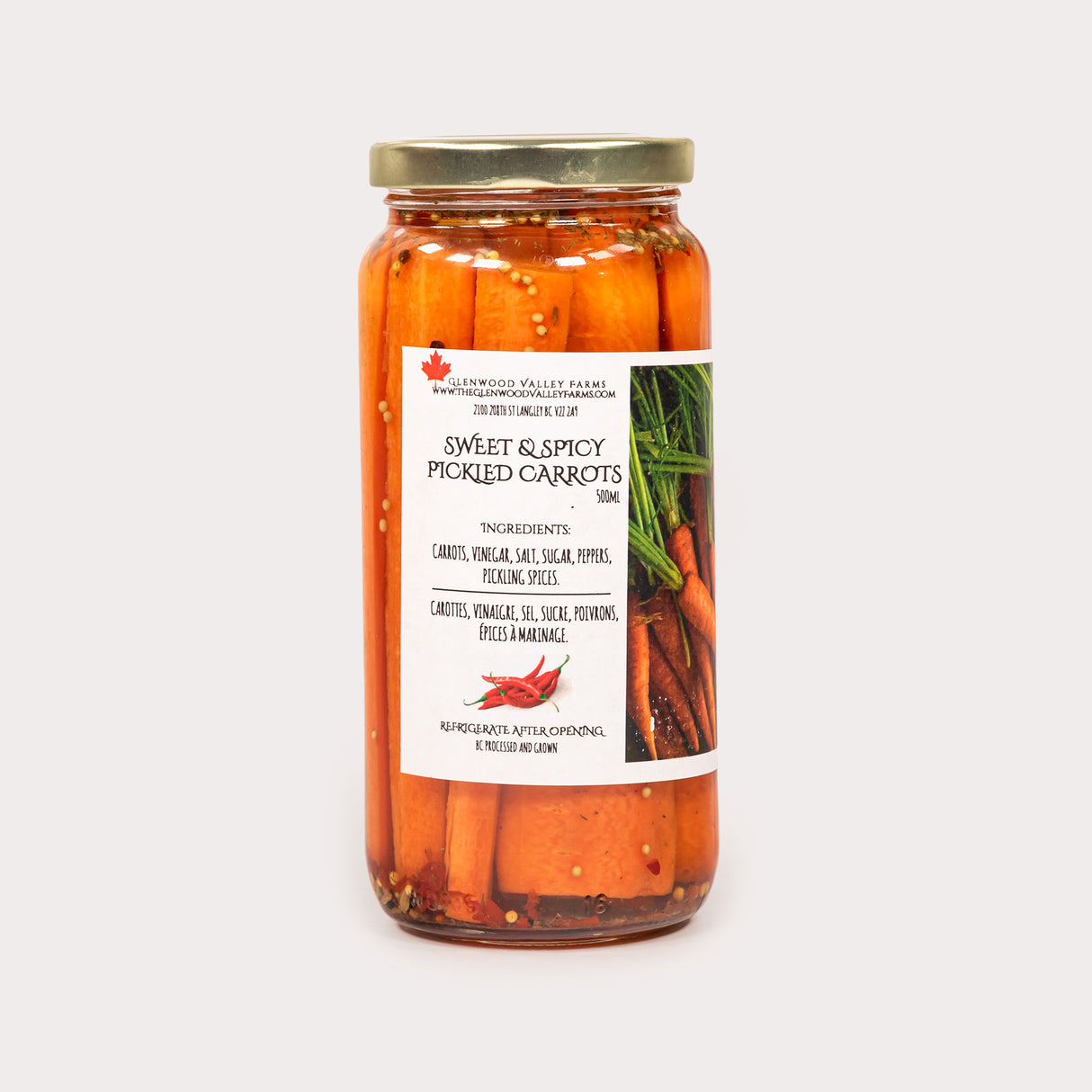 Local Pickled Carrots, Sweet and Spicy