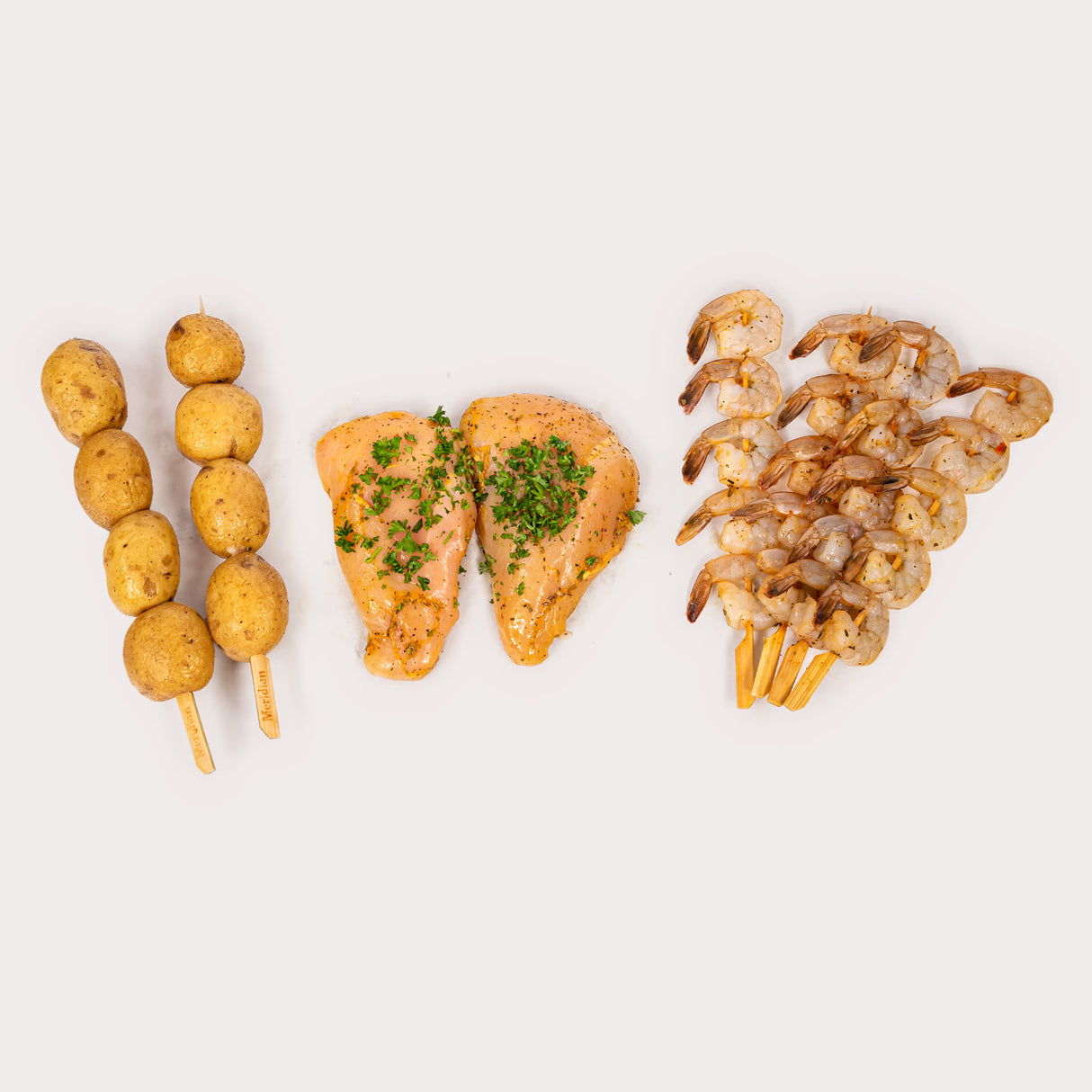 Chicken & Prawns with Potato Skewers Combo