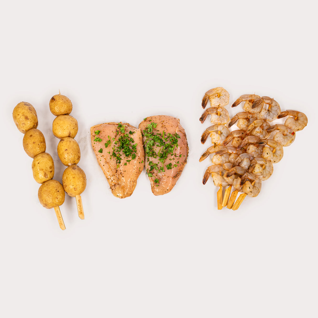 Chicken & Prawns with Potato Skewers Combo