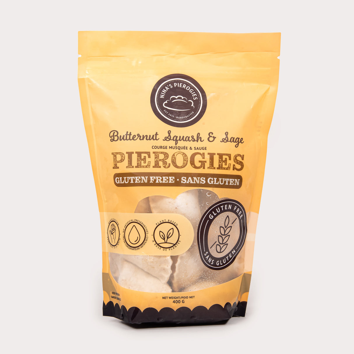 Local Gluten Free Pierogies, Butternut Squash & Sage (Frozen)