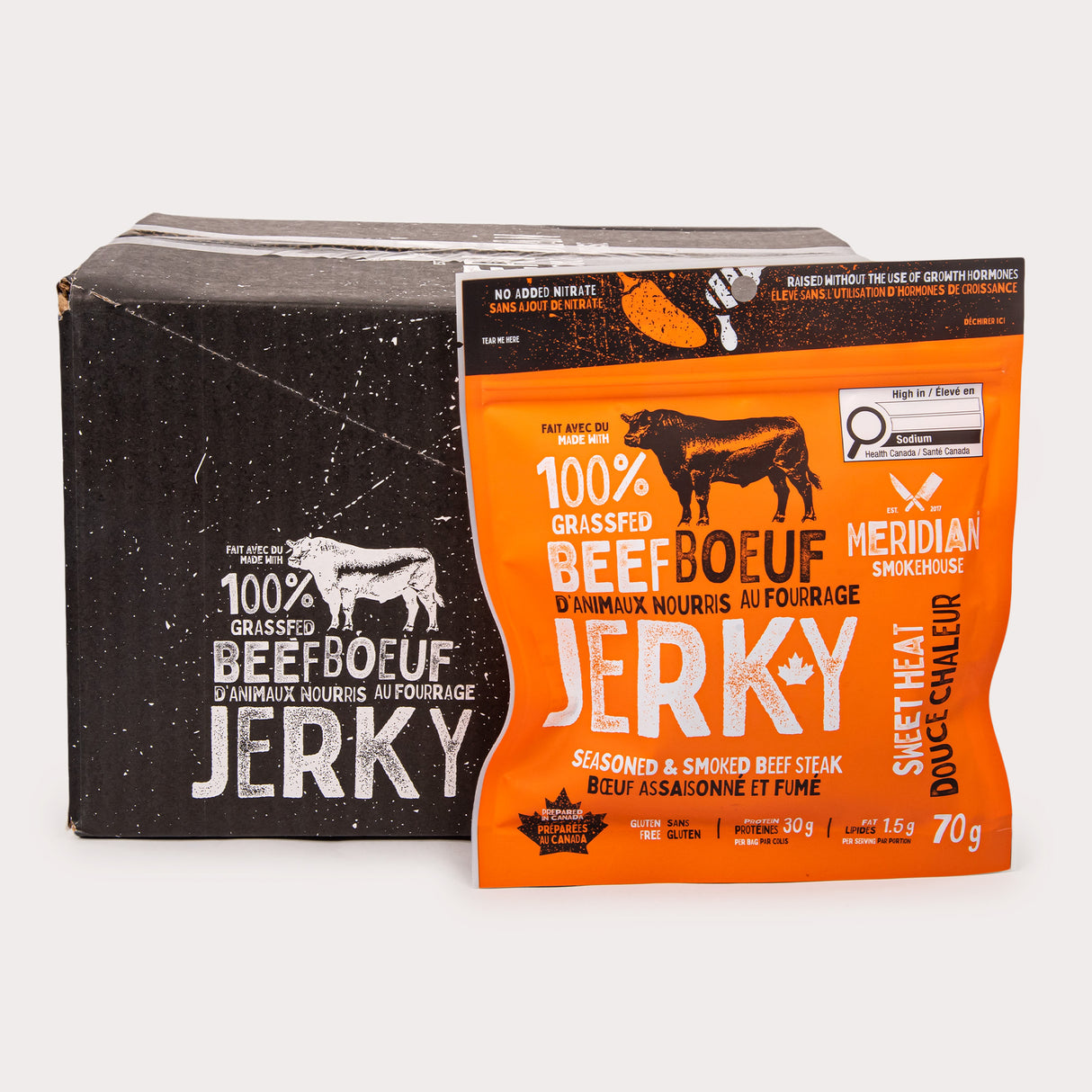 Local Grass-Fed Beef Jerky, Sweet Heat
