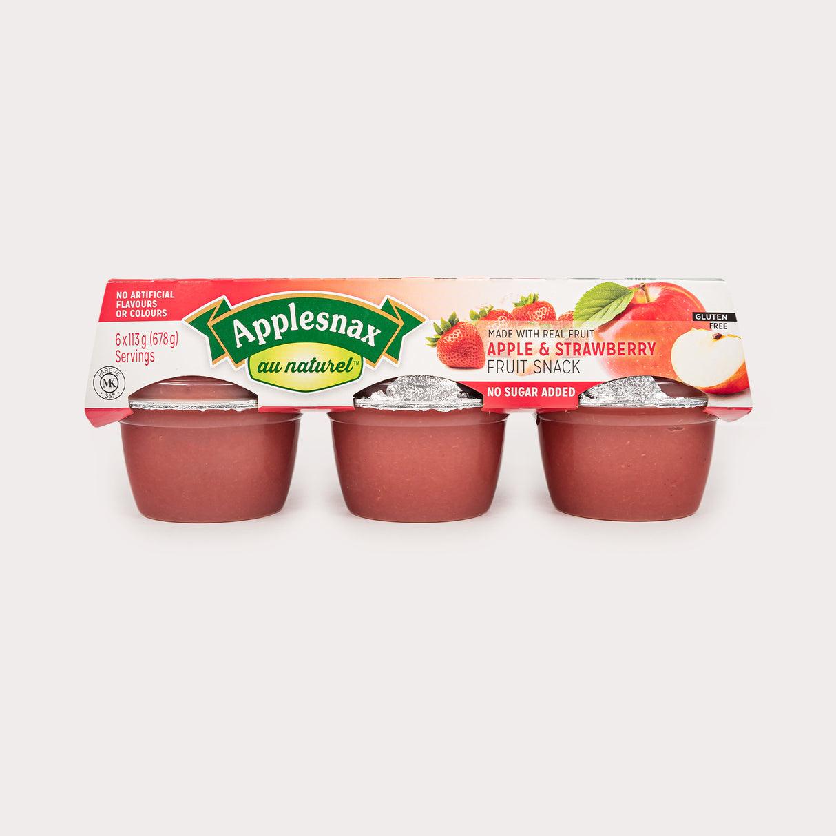 Natural Applesauce Cups, Apple & Strawberry